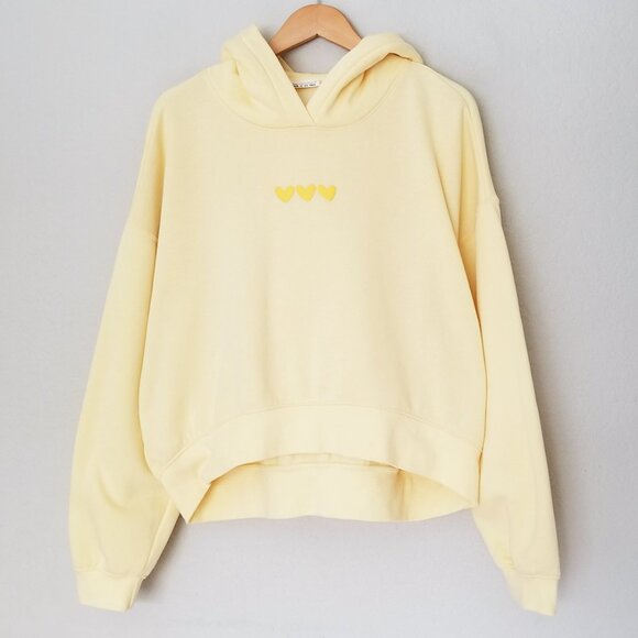 Reflex Love You Like A Summer Sunset Hoodie Sweatshirt L Butter Yellow Fleece - Picture 5 of 15